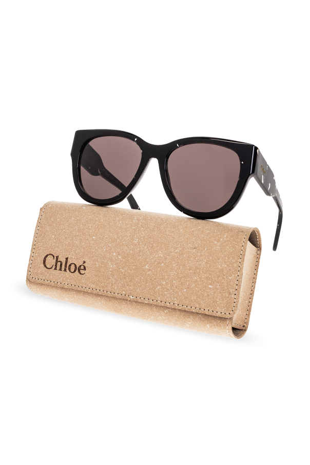 Black Logo Engraved Sunglasses Chloé Vitkac Gb 6520